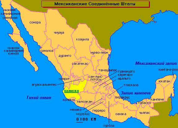 карта Мексики 